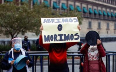 Trabajadores mexicanos protestan «Abrimos o Morimos»